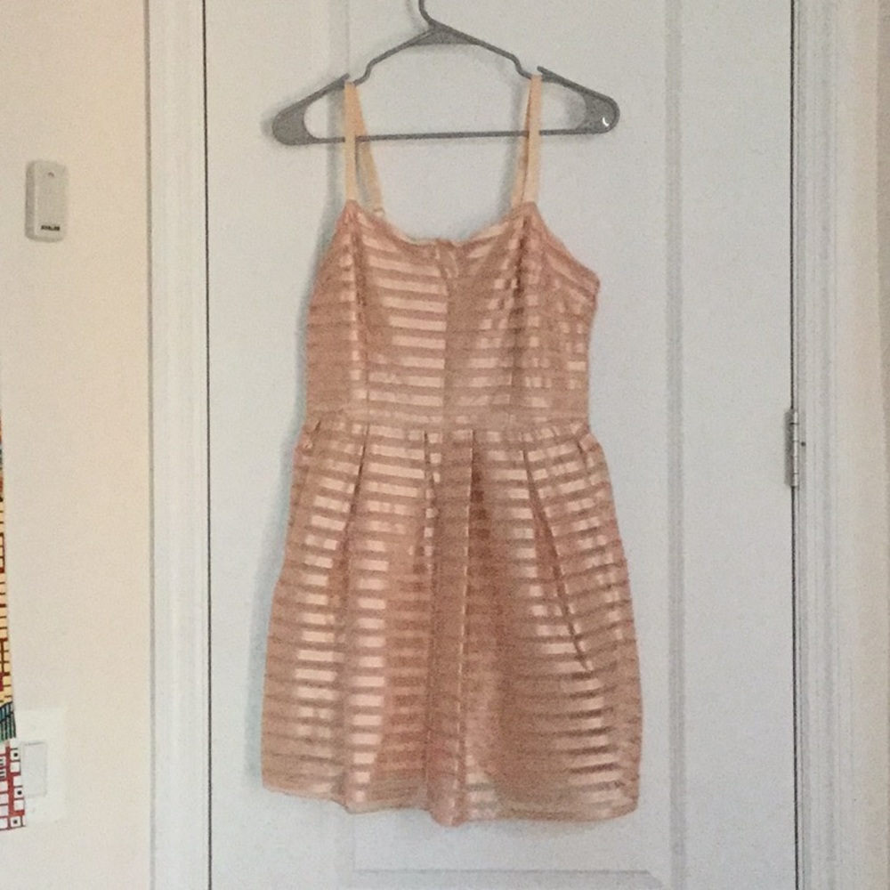 Metallic Pink Striped Dress